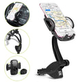 Black Car Phone Mount Charger with Cradle & 3A Dual USB Port S7500