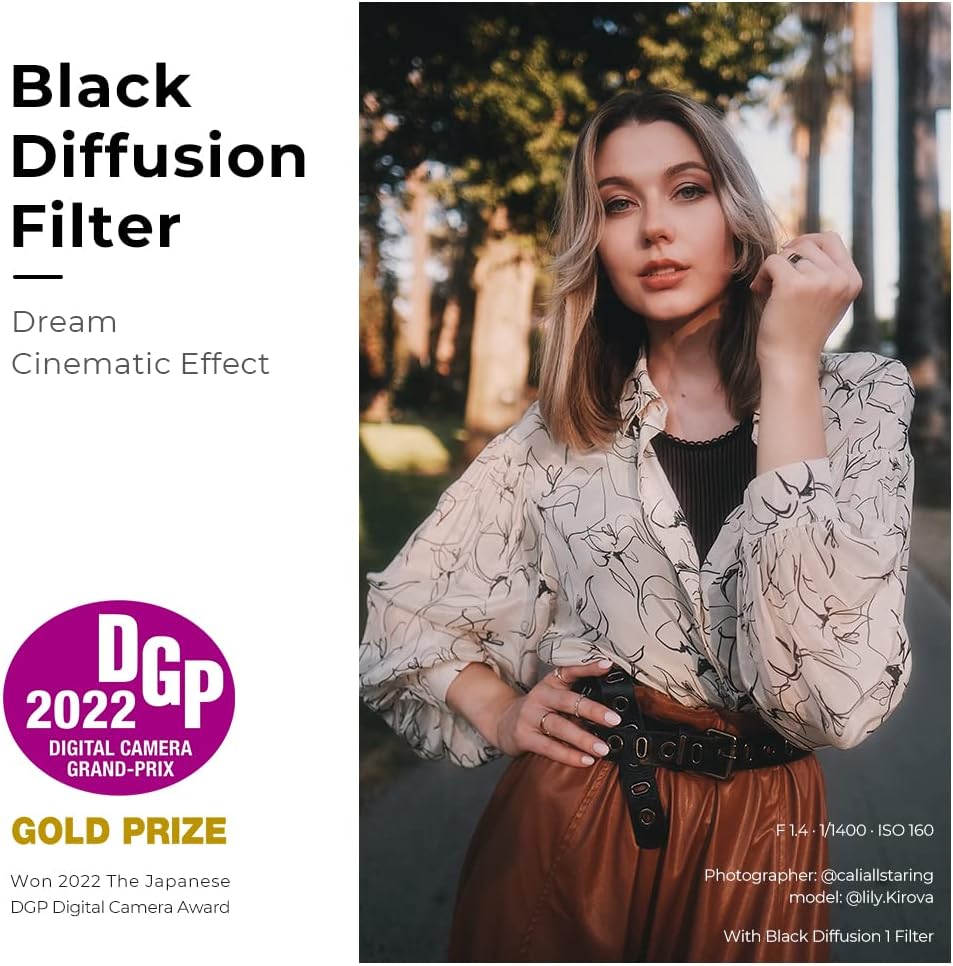 72mm Black Diffusion 1/2 Filter with 28 Multi-Layer Coatings V42893