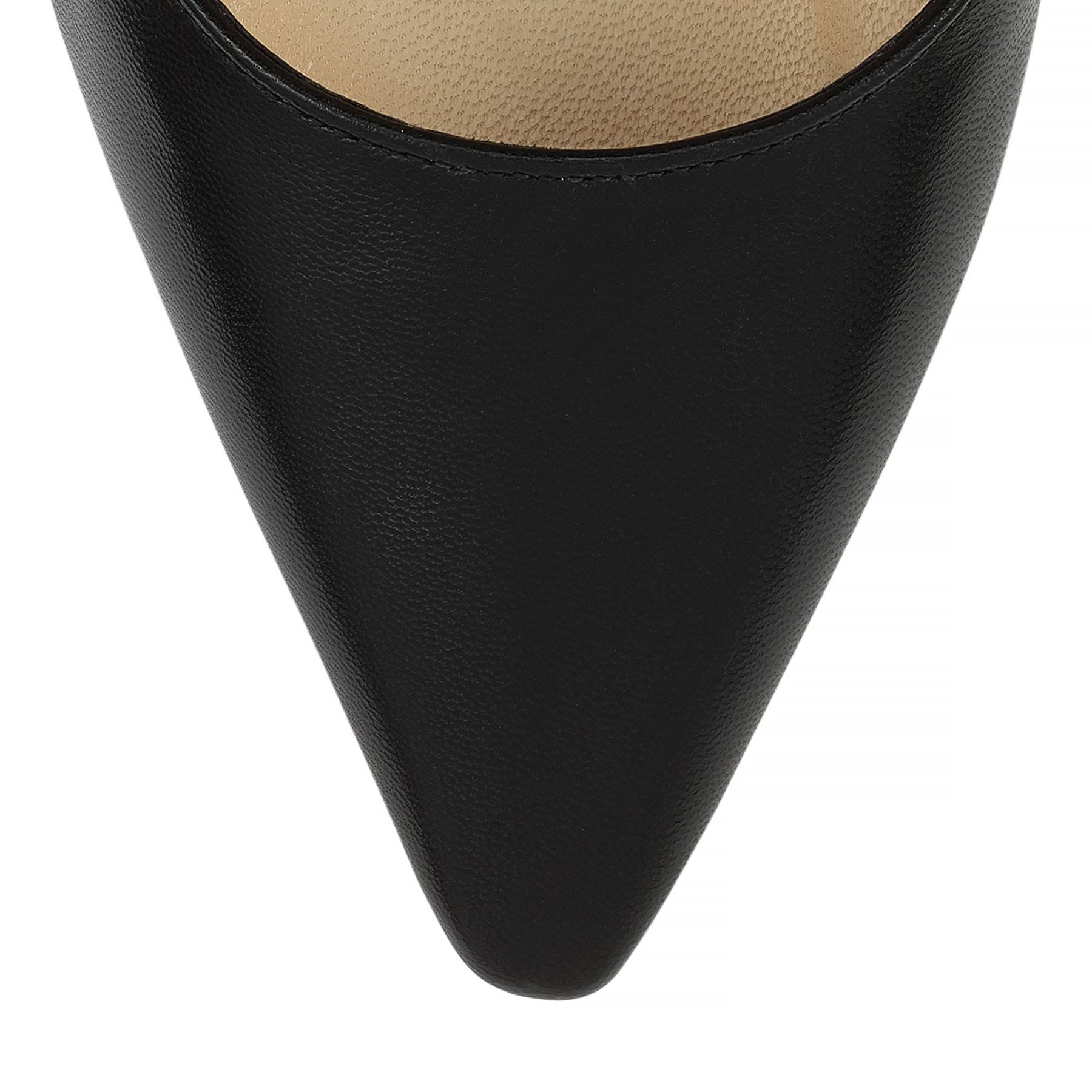 Black Leather Pump C7678
