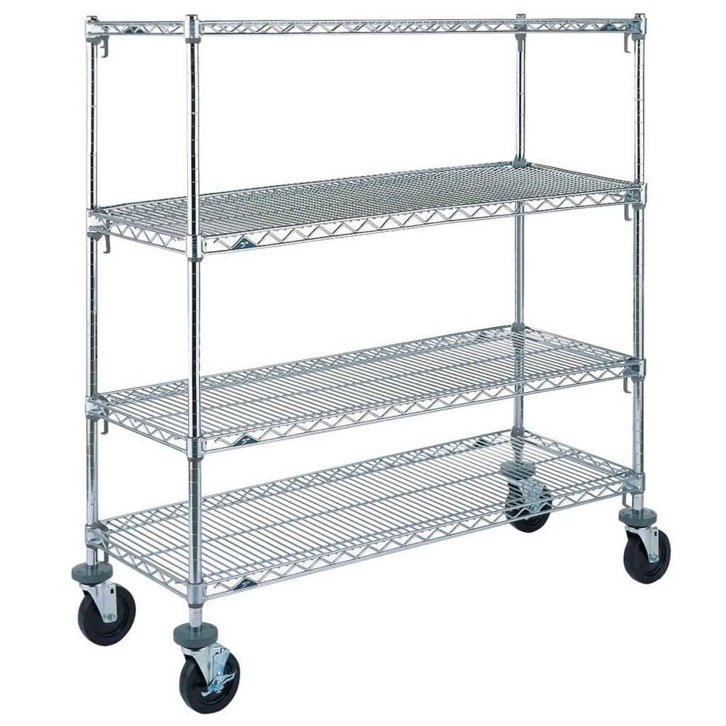 Chrome 4-Tier Stem Caster Cart J294914