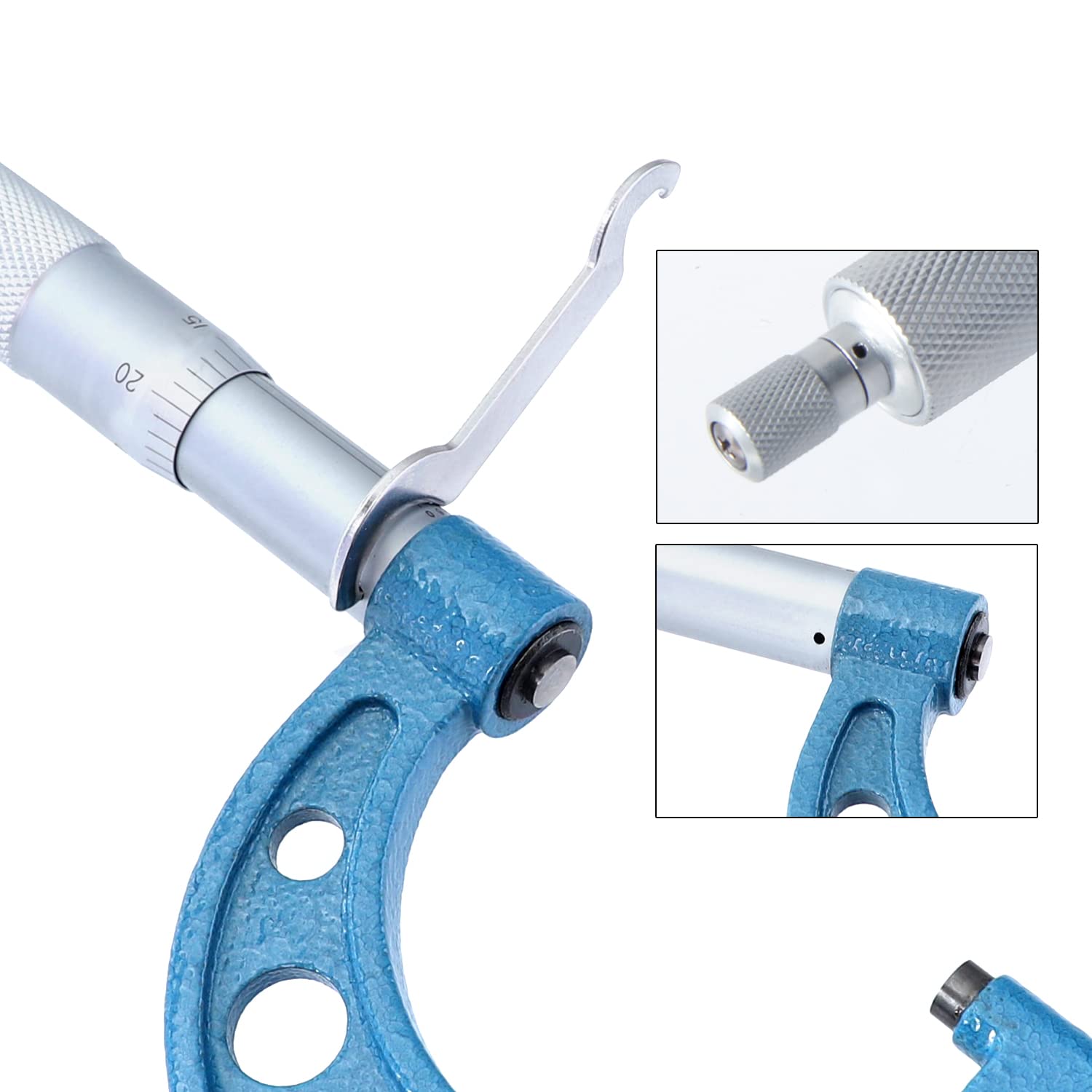 Outside Micrometer Set 0-4inch Range 0.0001" Graduation with Standards, Ratchet Stop, Carbide Heads 4Pcs K983