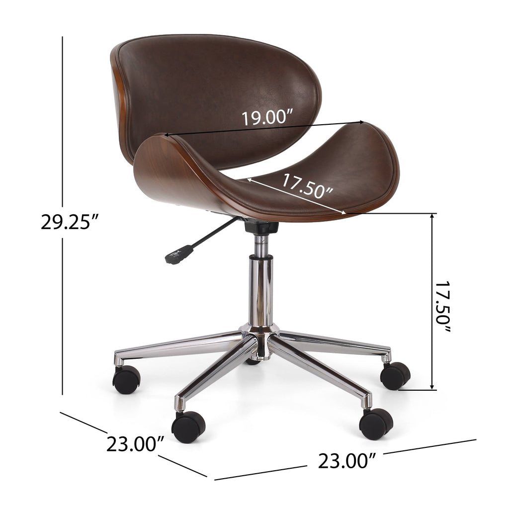 Cognac Brown Armless Office Chair M167