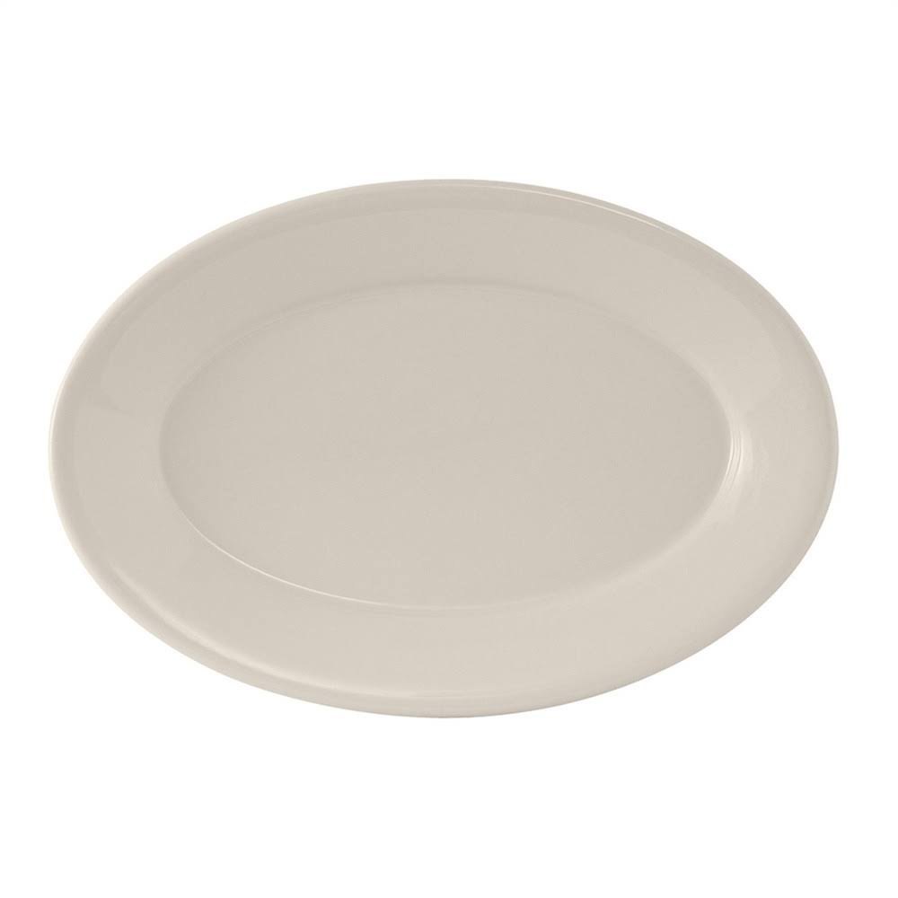 7 x 4 5/8 Oval Platter Wide Rim in Eggshell American White, Case of 36 J543208