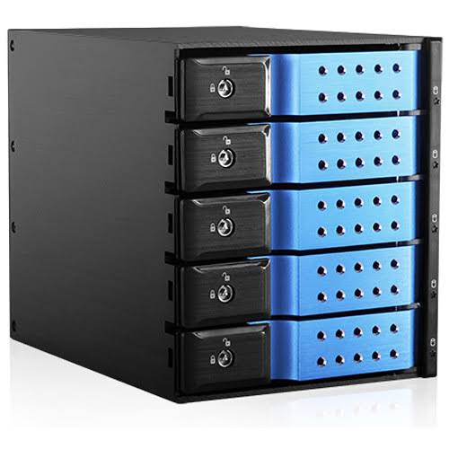 3x5.25x22 to 4x3.5x22 12Gb/s Cage Blue F4892
