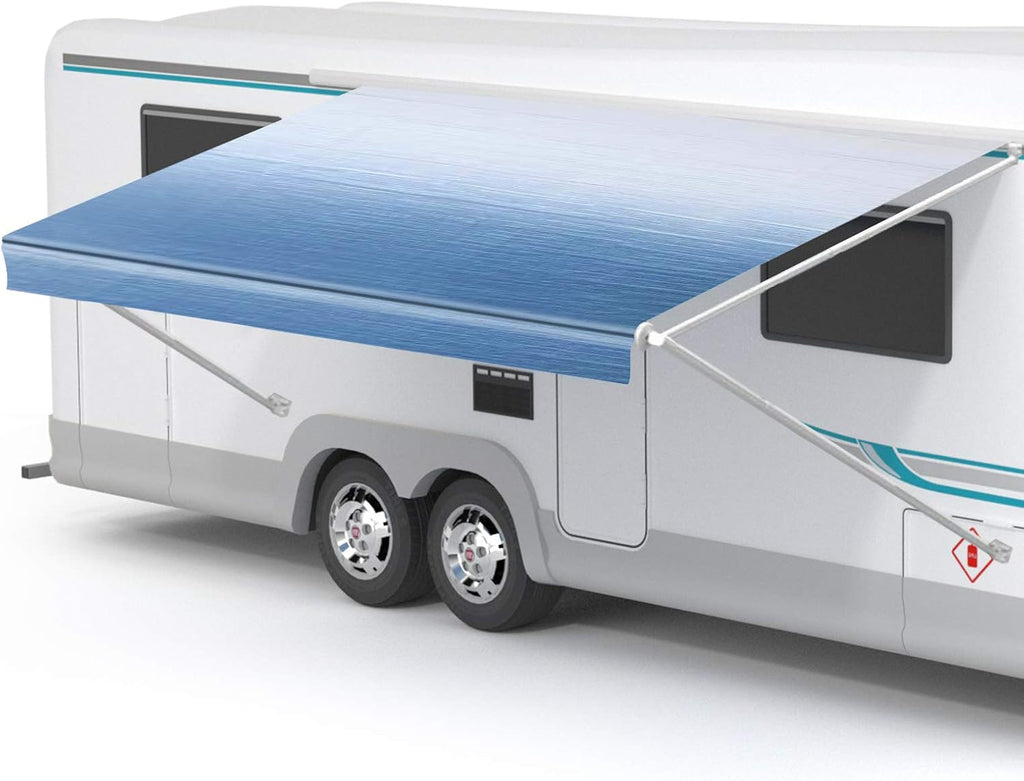 RV Awning Fabric Replacement Waterproof Vinyl Shade Screen - 19' (Fabric 18'2) F816