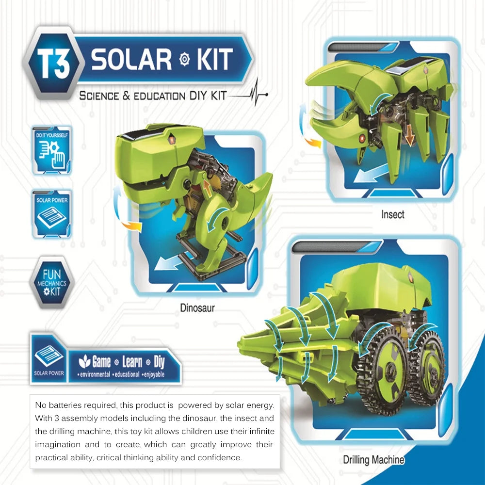 3 in 1 Solar Robot DIY STEM Science Toy Assembly Model K713