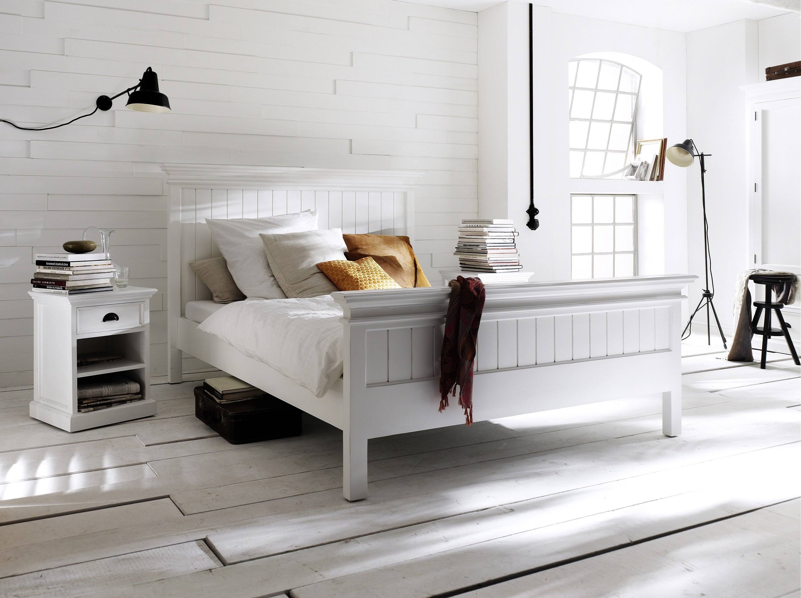White Bedside Table with Shelves C83540