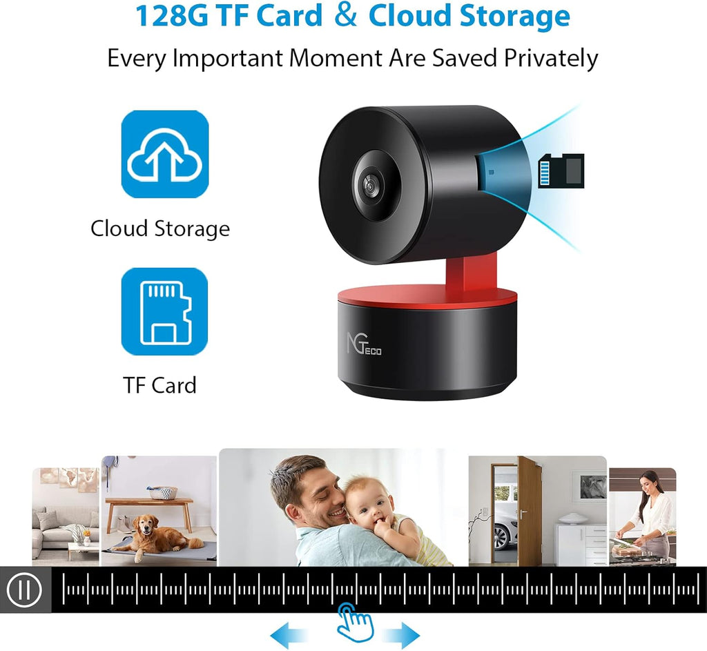1080P WiFi Security Camera Indoor with Night Vision 2 Way Audio, Pack of 2 H678236