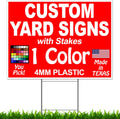 100 Pack Double Sided Plastic Yard Signs with Metal Stakes M2372