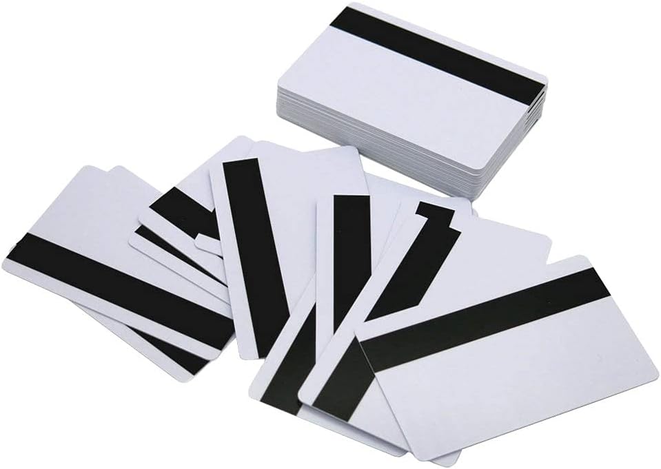 100 Pack White PVC Cards with HiCo Magnetic Stripe M45547
