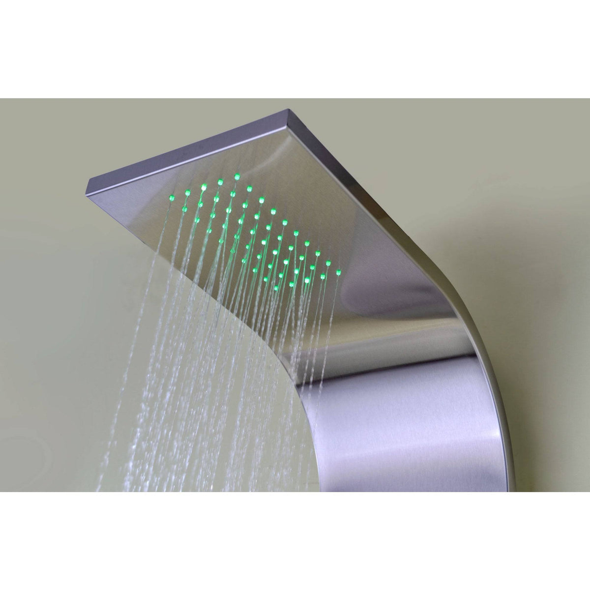 Brushed Stainless Steel 2-Jetted Shower Panel with Heavy Rain Shower and Spray Wand J71095
