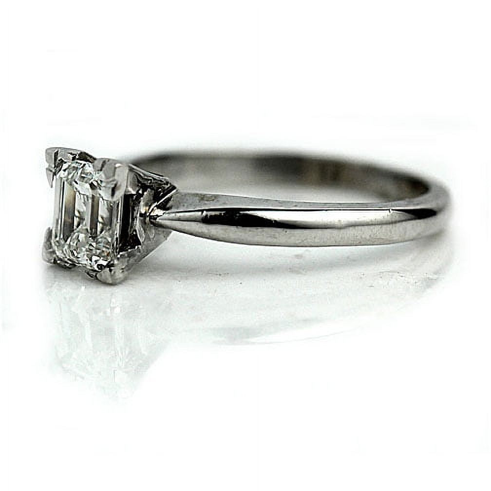 14k White Gold Asscher Cut Diamond Engagement Ring .91ctw L726247