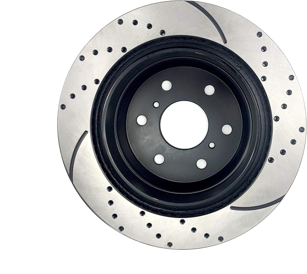 Rear Brake Kit with Drilled/Slotted Rotors and Ceramic Brake Pads S41417