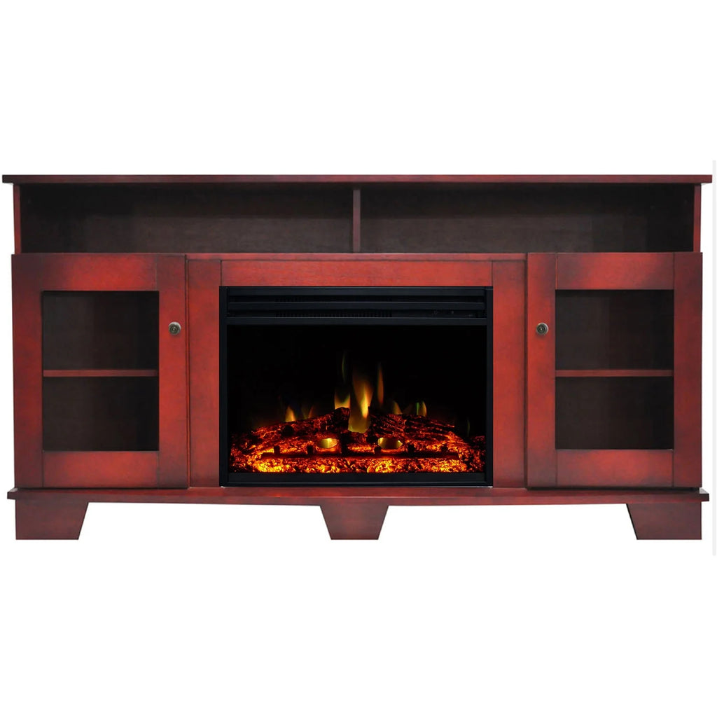 Electric Fireplace Heater with Cherry TV Stand G75117
