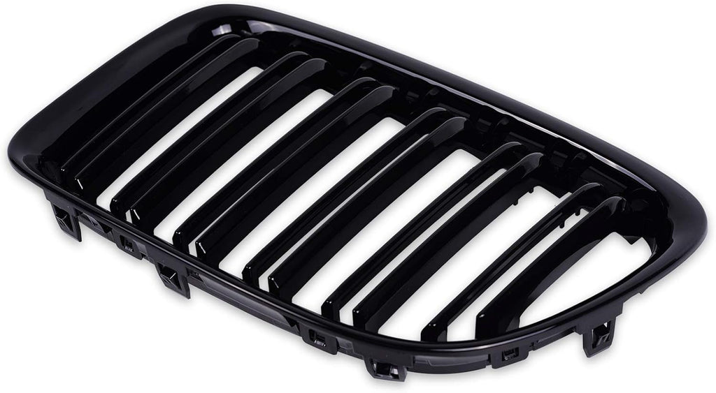 Glossy Black Front Hood Kidney Grille Sport Grill Replacement Dual Slat Pack of 2 Q524