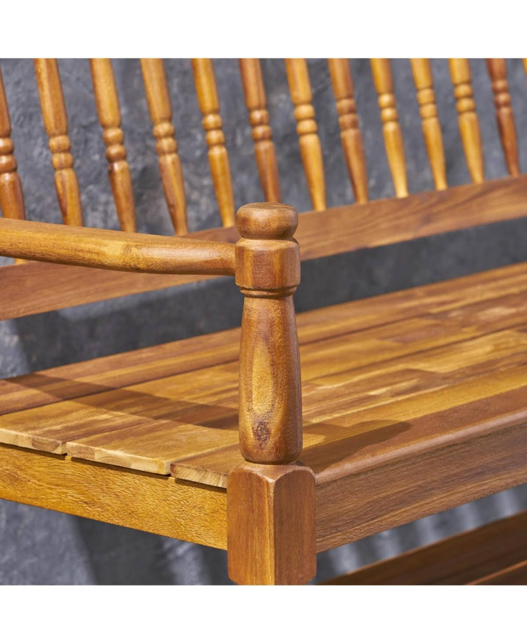 Gray Acacia Wood Bench with Shelf S953
