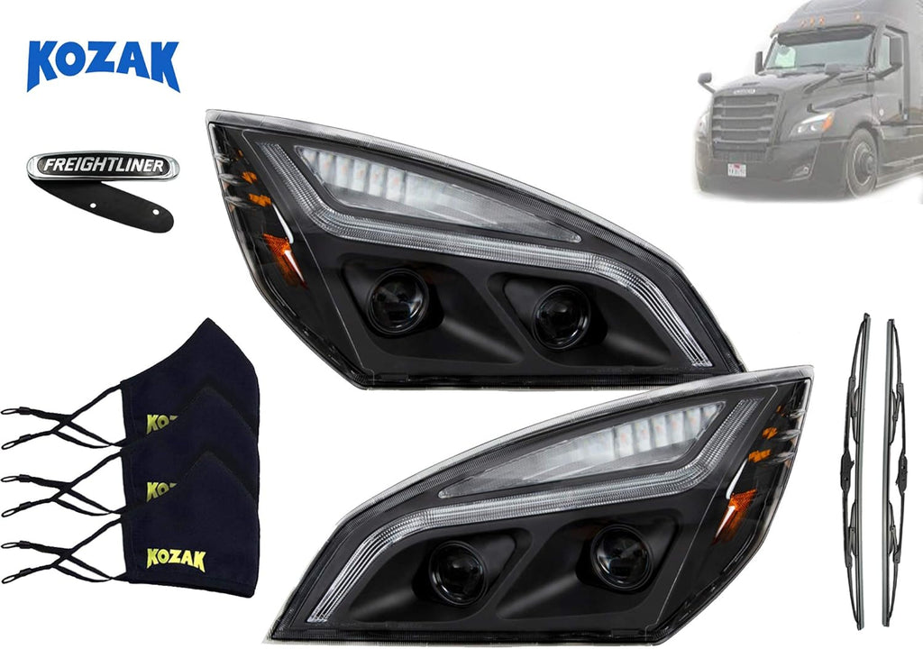 Black LED Projection Headlight Pair Set S8491
