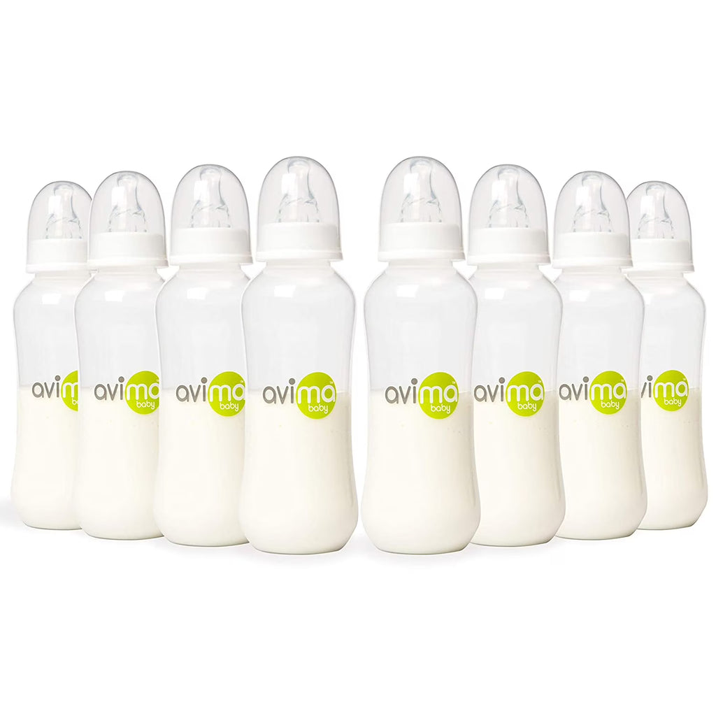 10 oz Anti Colic Baby Bottles, BPA Free, Standard Neck, Medium Flow Nipples (Set of 8) H218573