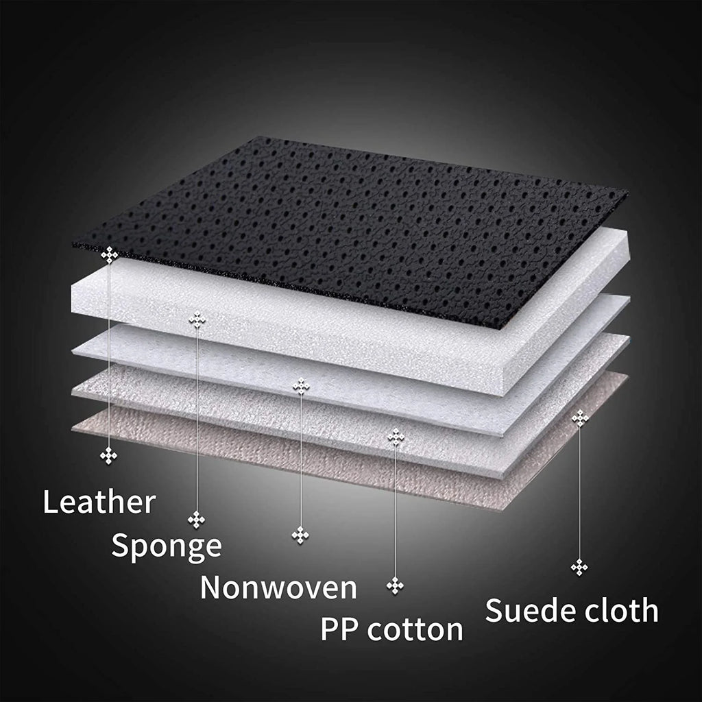 Black Waterproof Leather 6 Pieces Auto Seat Protectors A837843