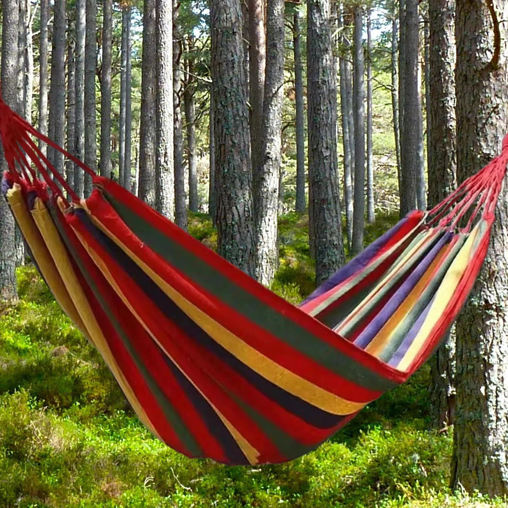 Red Canvas Camping Hammock 190x150cm C7916