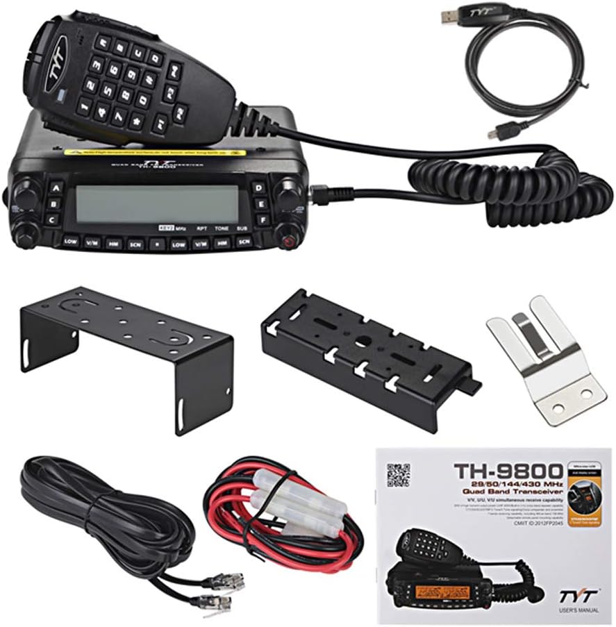 Quad Band 50W Mobile Ham Radio Black Pack of 2 T3446