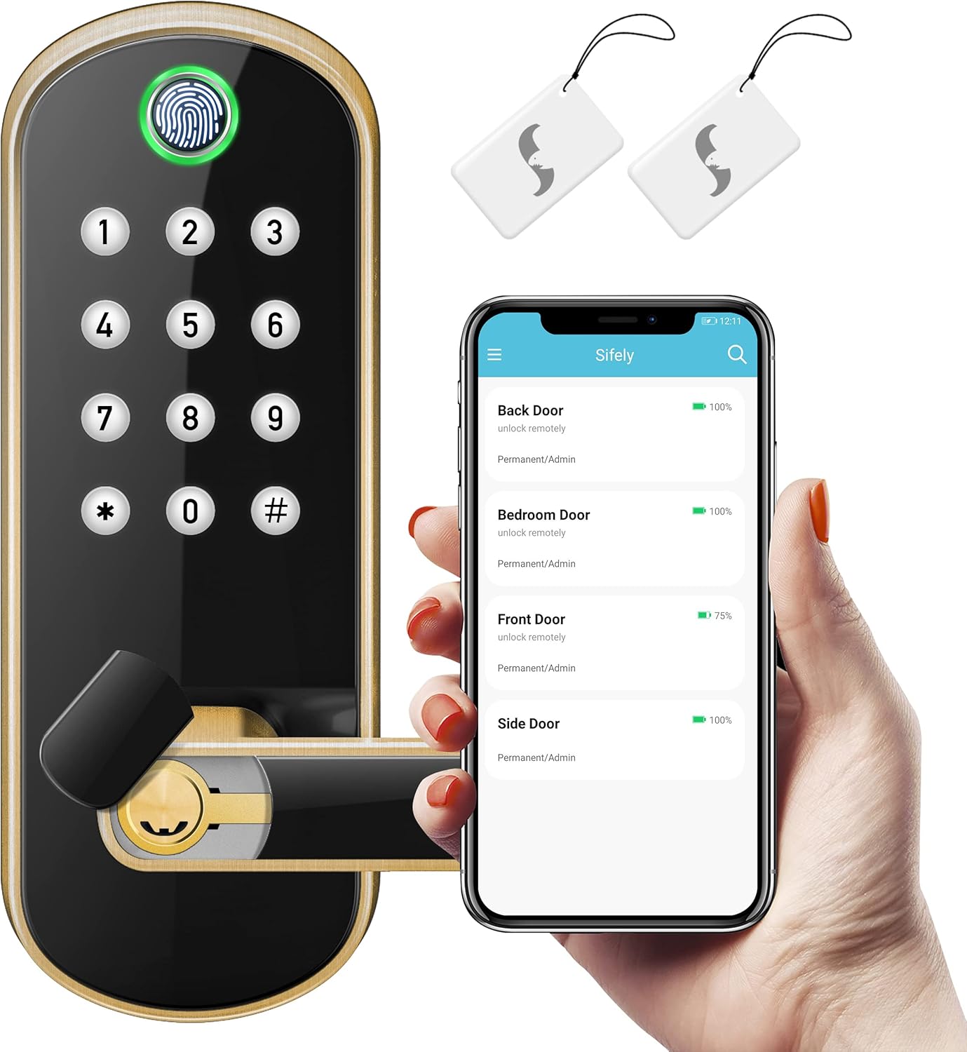 Keyless Entry Fingerprint Smart Lock with Handle H42178