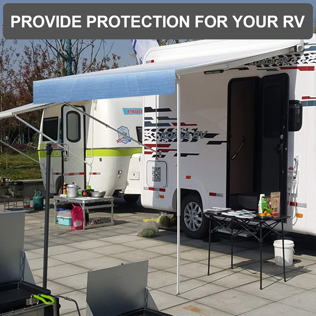 RV Awning Fabric Replacement Waterproof Vinyl Shade Screen - 19' (Fabric 18'2) F816