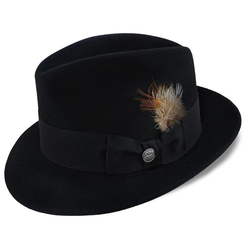 Size 7 Caribou Fur Felt Fedora Hat E7773