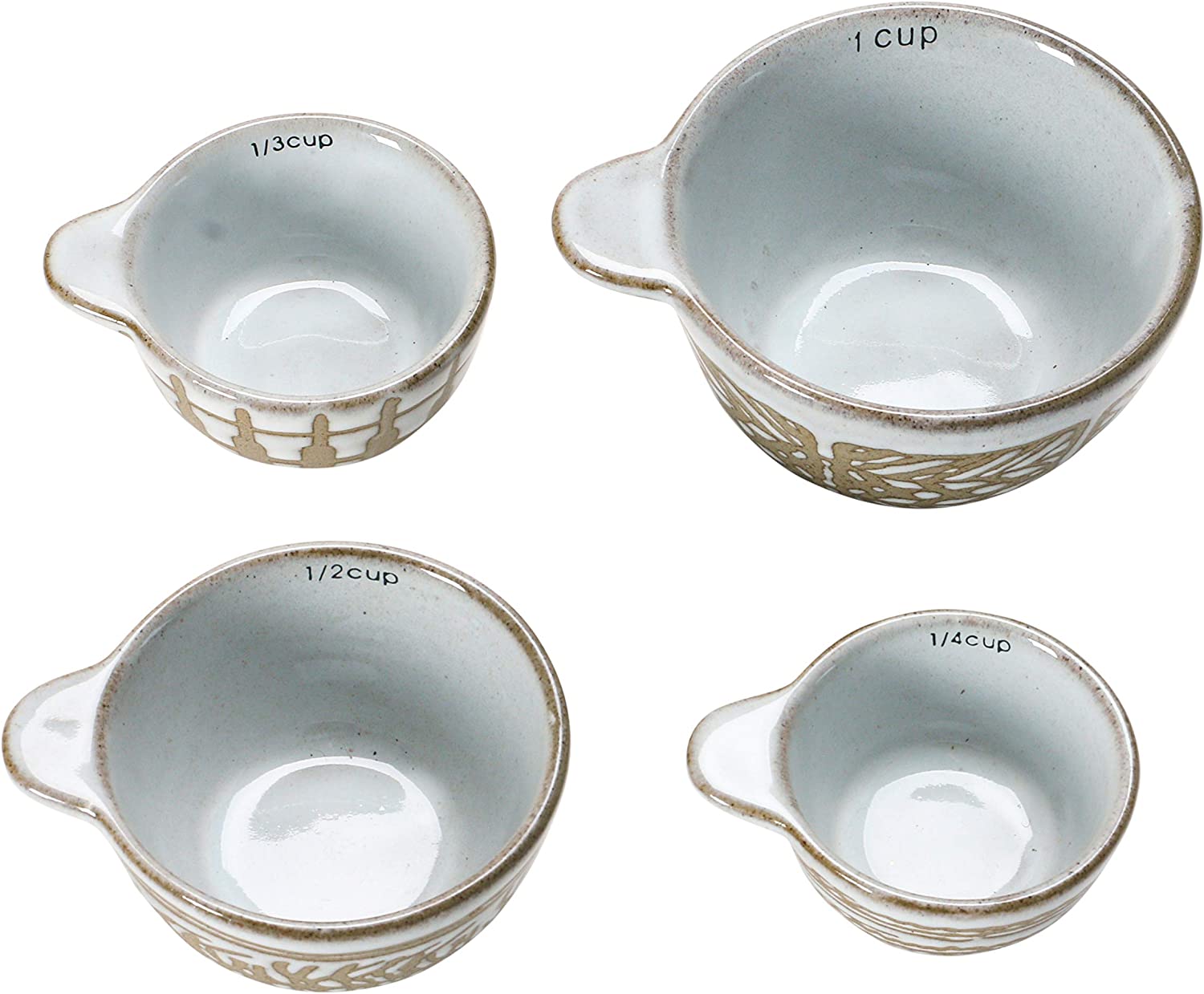White Stoneware Measuring Cups, Set of 4 A223