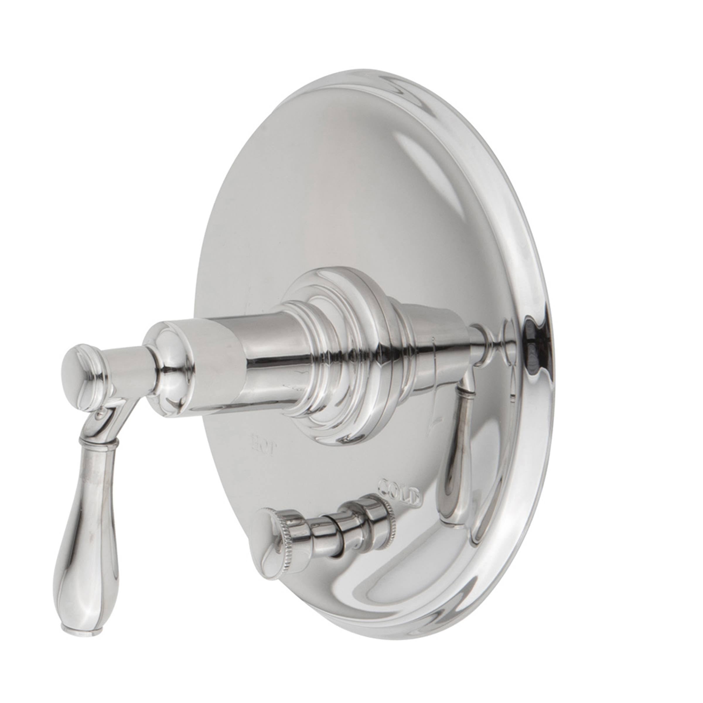 Balanced Pressure Tub & Shower Diverter Plate with Handle Antique Nickel C37351
