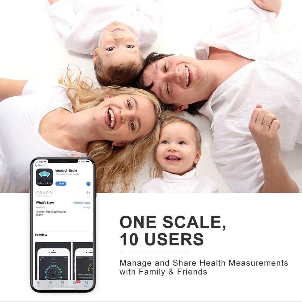 Smart Body Fat Scale Bluetooth Digital BMI Bathroom Weight Scales Pack of 2 O595