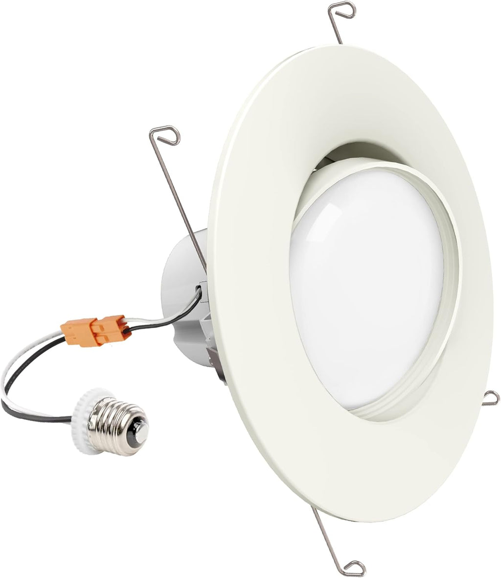 LED Can Lights 5/6 Inch Recessed Dimmable 12W 5000K Daylight 800 LM Directional Angled Trim Q34286
