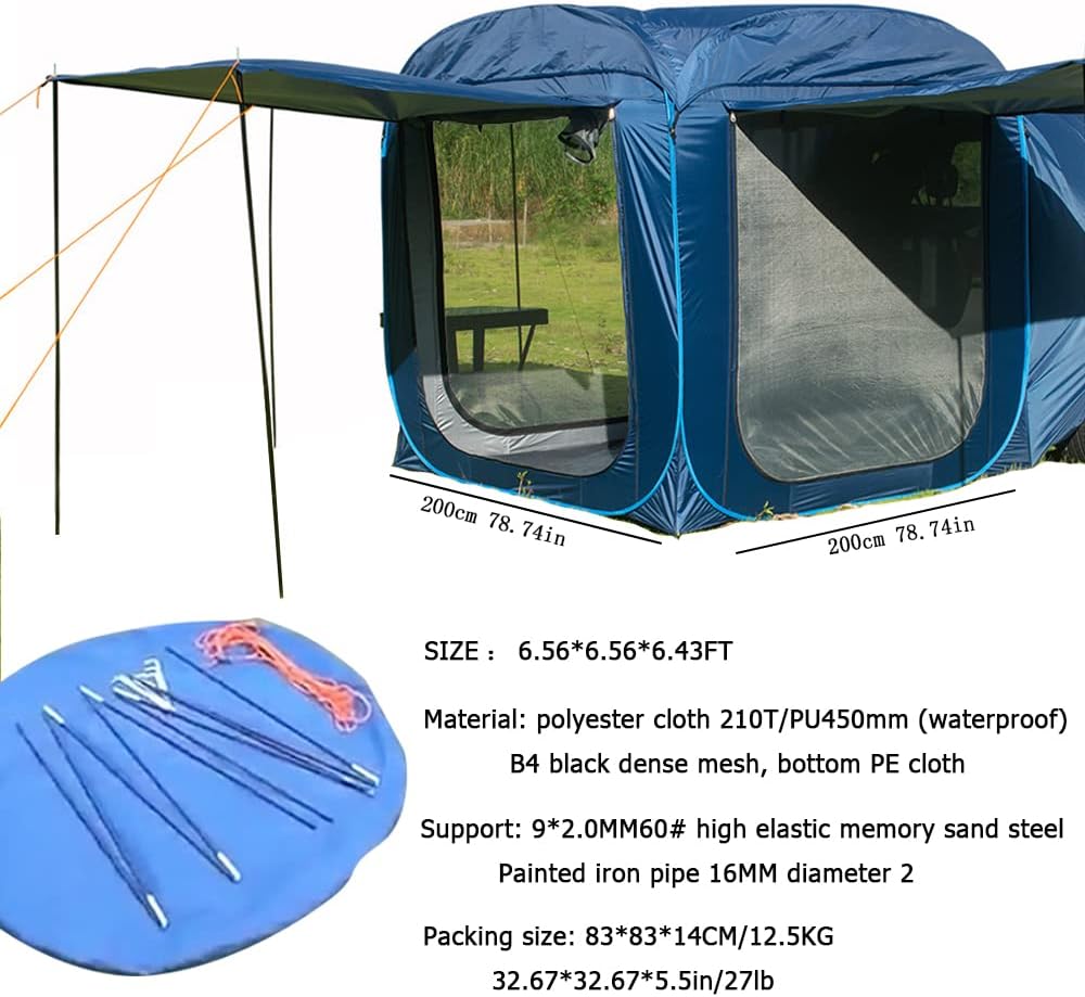 SUV Pop Up Tent 6 Person with Floor and Rainfly P15177