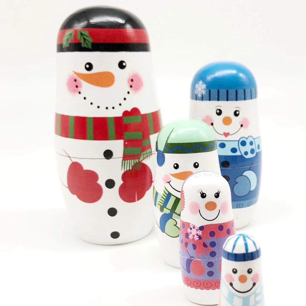 5-layer Snowman Nesting Dolls Matryoshka Wooden Toys U6083