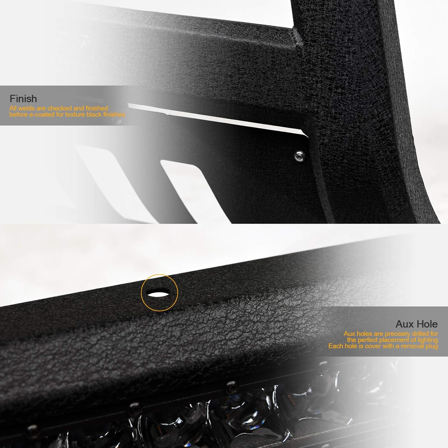 Textured Black Aluminum LED Bull Bar X4488