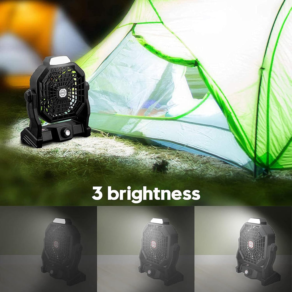 Rechargeable 14inch Camping Fan with LED Lantern Y2576