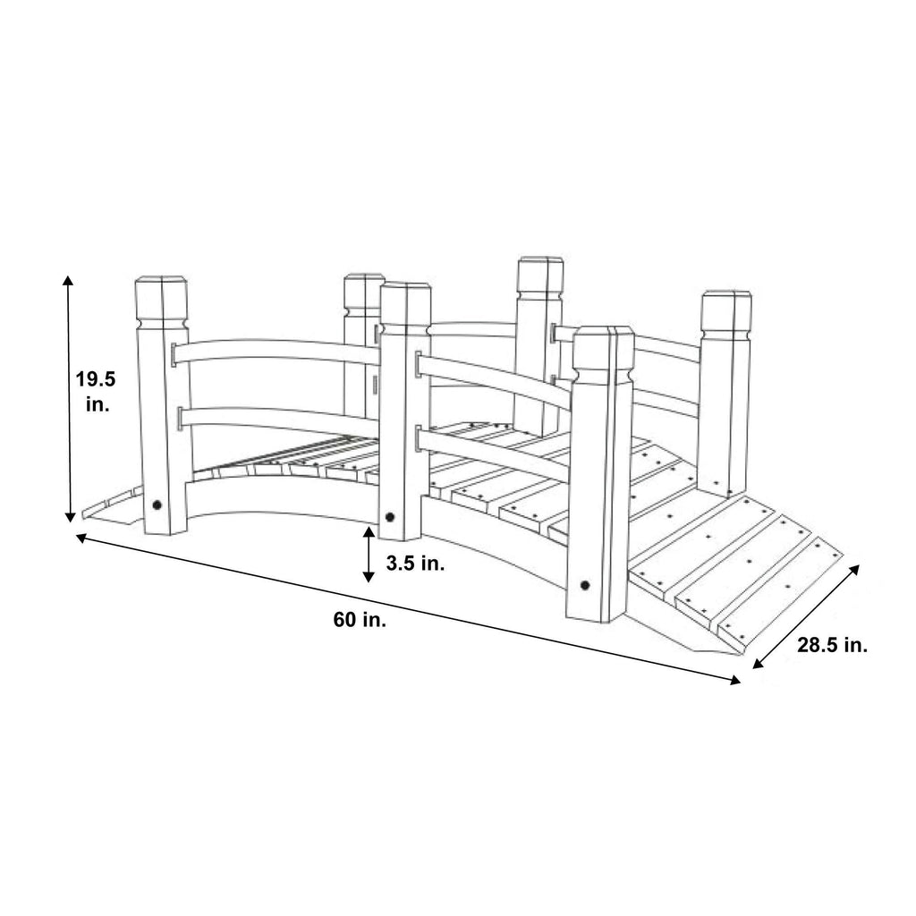 5 ft. Cedar Garden Bridge K4117