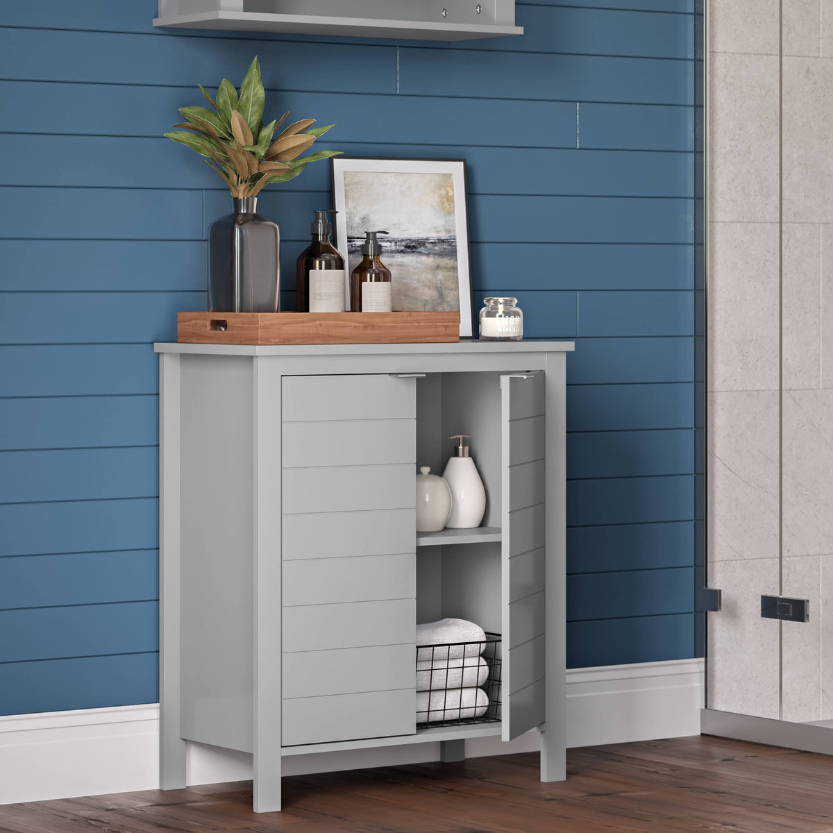 White 2 Door Floor Cabinet Q528799