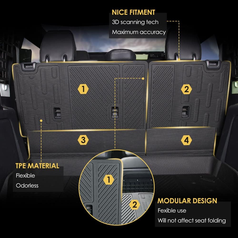Rear Seat Back Mat Pack of 2 Waterproof Cargo Liner P1747