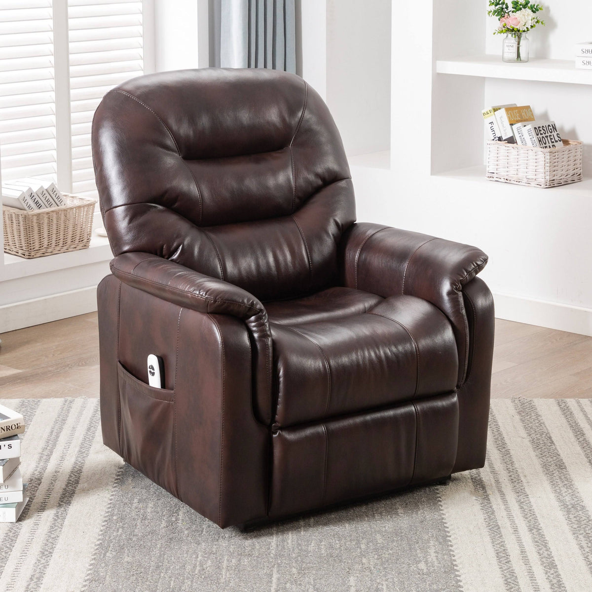 Midnight Blue Faux Leather Recliner Lift Chair E922709