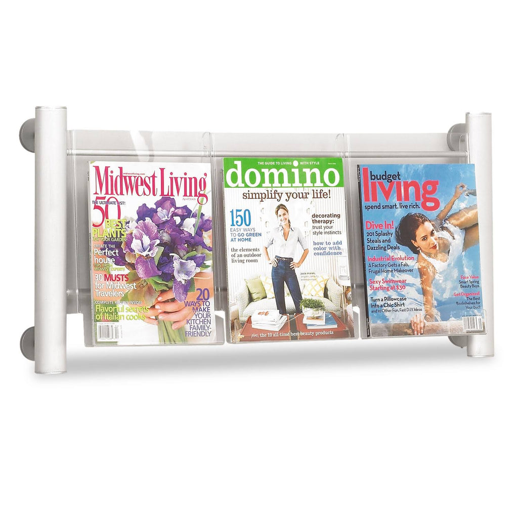 Silver 3 Pocket Magazine Rack T558881