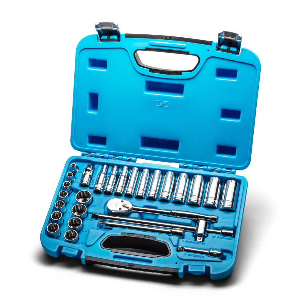 27-Piece 3/8-in Drive 12-Point Socket Set with Ratchet M5338