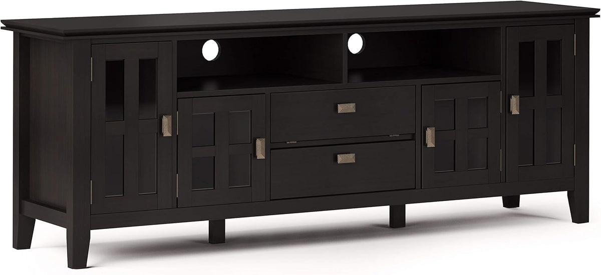 72 inch Solid Wood TV Media Stand with Glass Doors A498798