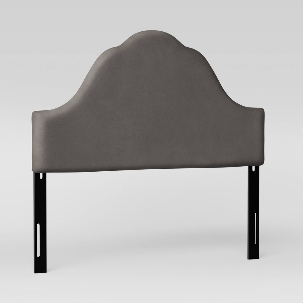 Gray Velvet Arched Headboard J75889