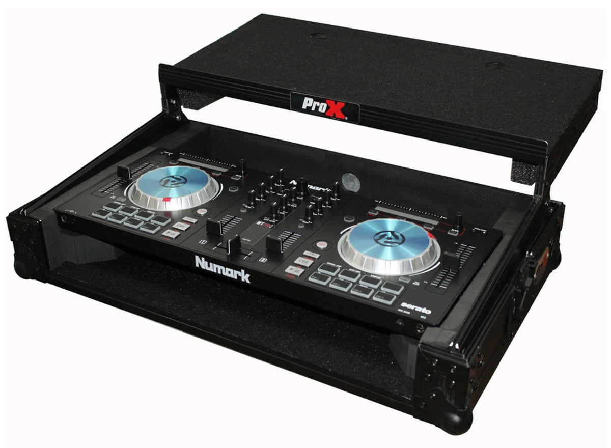 Black Travel Flight Case for Mixtrack Pro 3 with Laptop Shelf Q7250