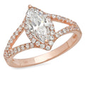 18K Rose Gold Halo Diamond Engagement Ring S6248