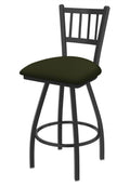 30x22 Swivel Bar Stool with Pewter Finish and Pine Seat B2916