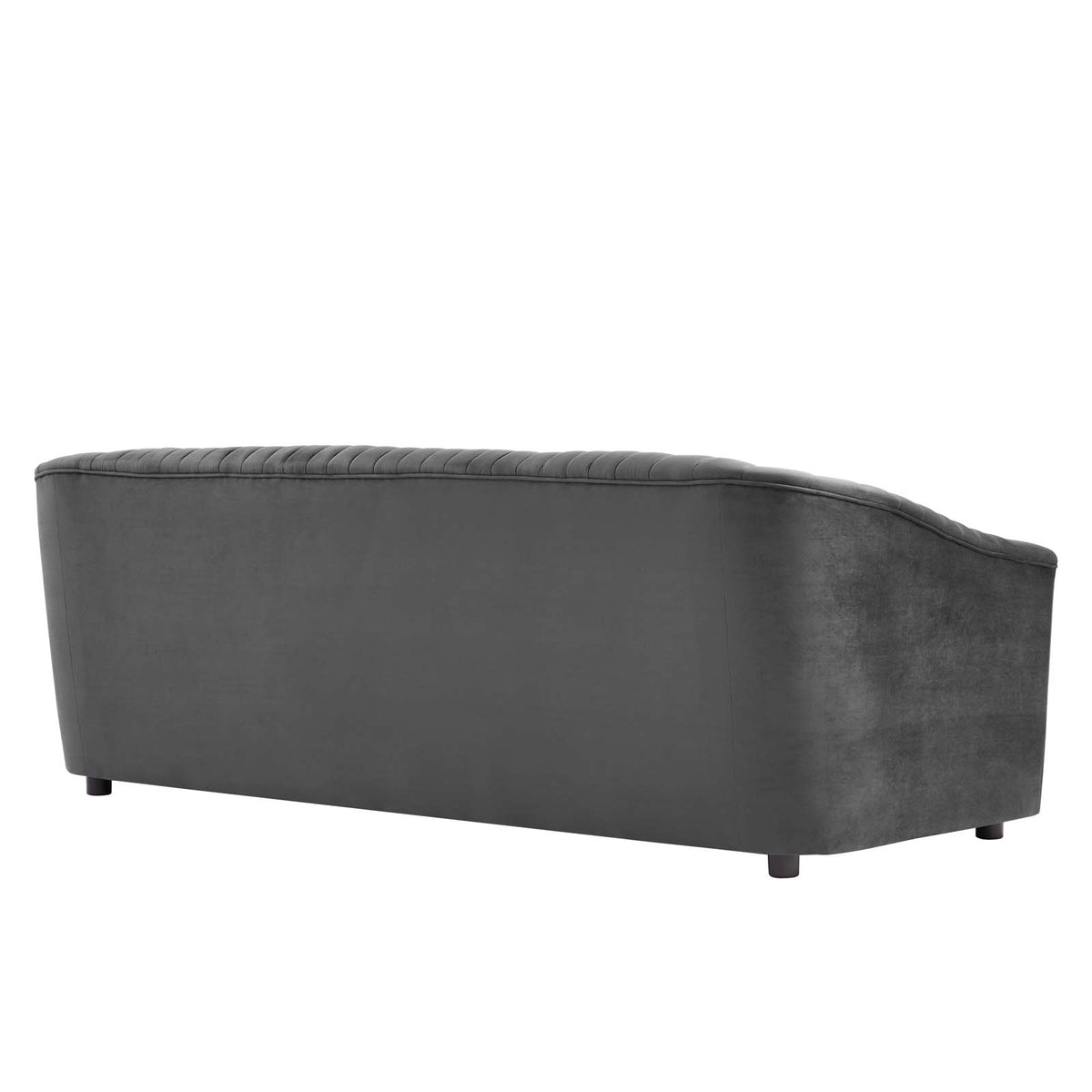 Charcoal Performance Velvet Channel Tufted Sofa Z503104