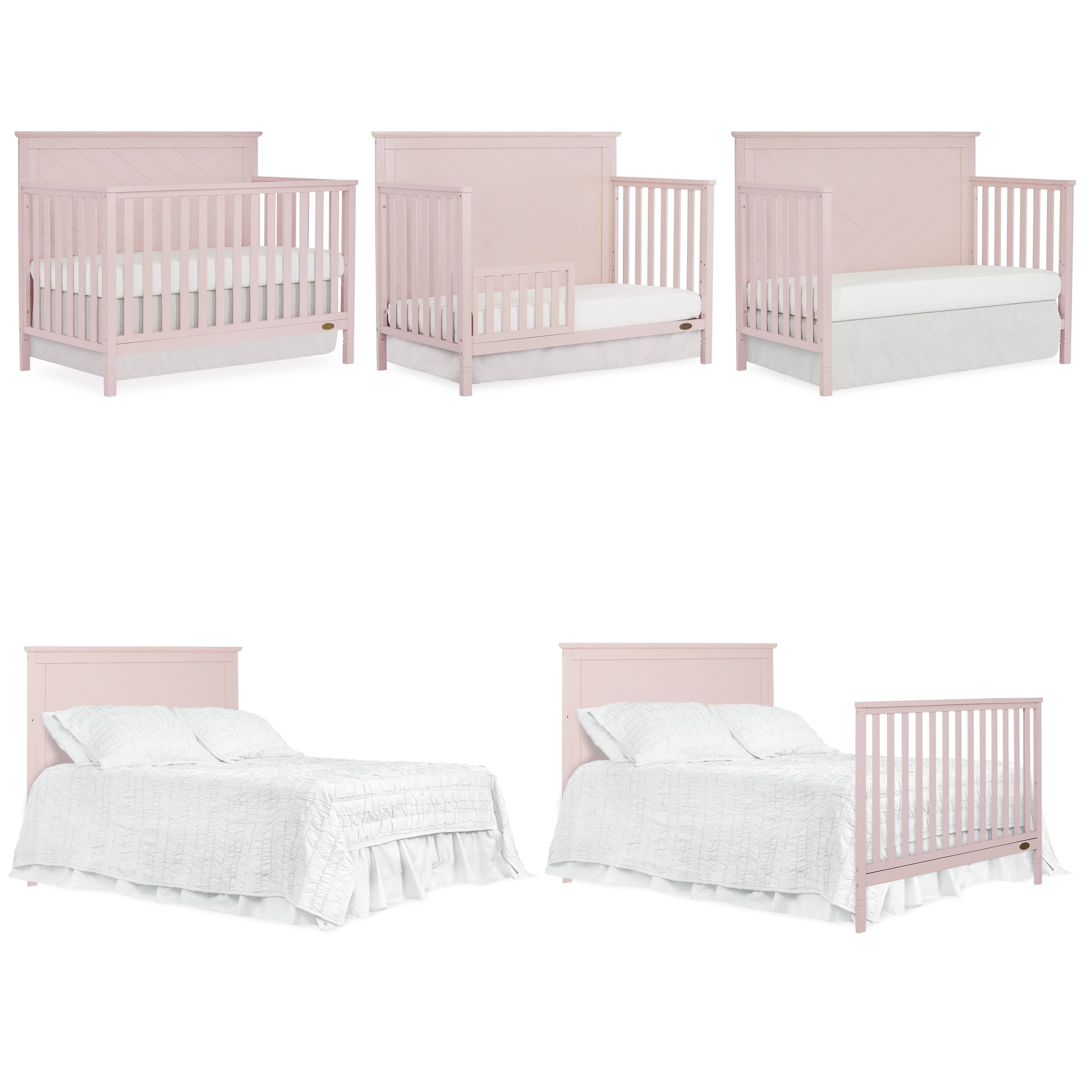 Blush Pink 5 in 1 Convertible Crib D5288
