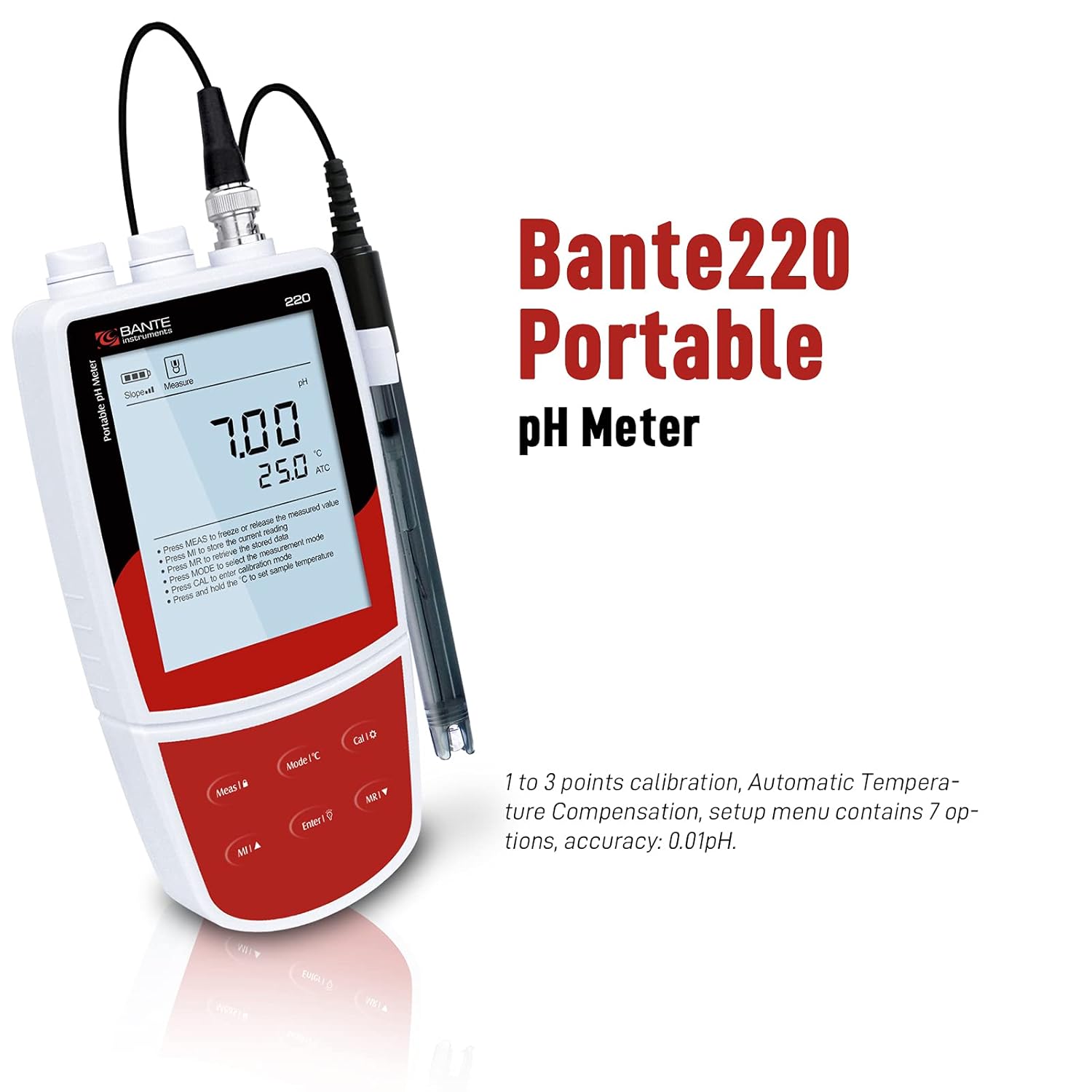 Portable pH/ORP Meter with Automatic Temperature Compensation M761